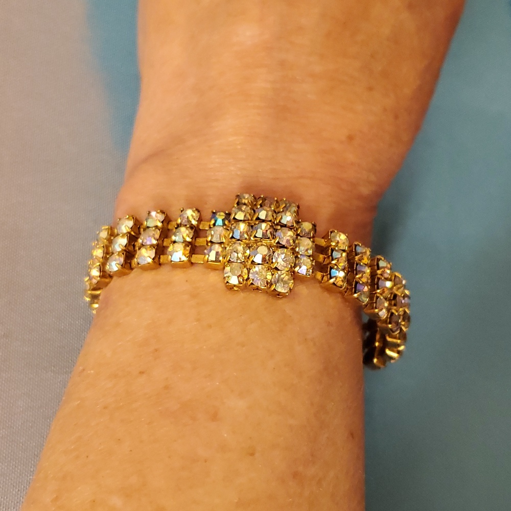Vintage AB Rhinestone Bracelet